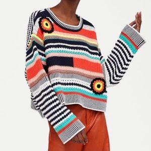 Zara Crochet Crop Top Sweater